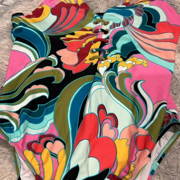 BCBGMaxAzria Colorful Floral One-Piece Swimsuit - Picture 3 of 5